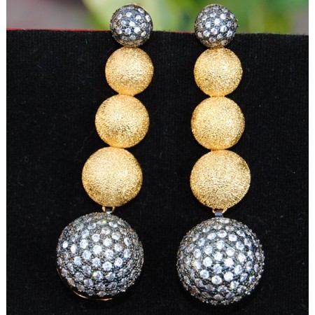 Gold Ball Dangler Earrings